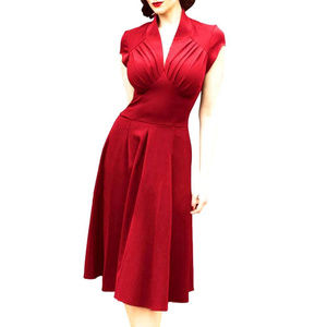 Vintage Red Vespertine Dress XL Retro 1940's